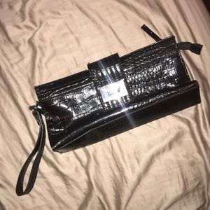 Black Leather Clutch